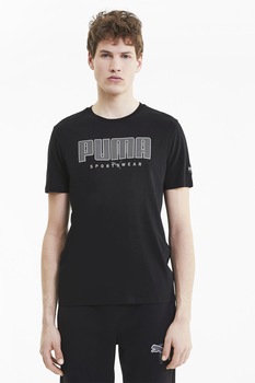 Puma, Tricou regular fit cu imprimeu logo Athletics, Negru Puma, Tricou regular fit cu imprimeu logo Athletics, Negru