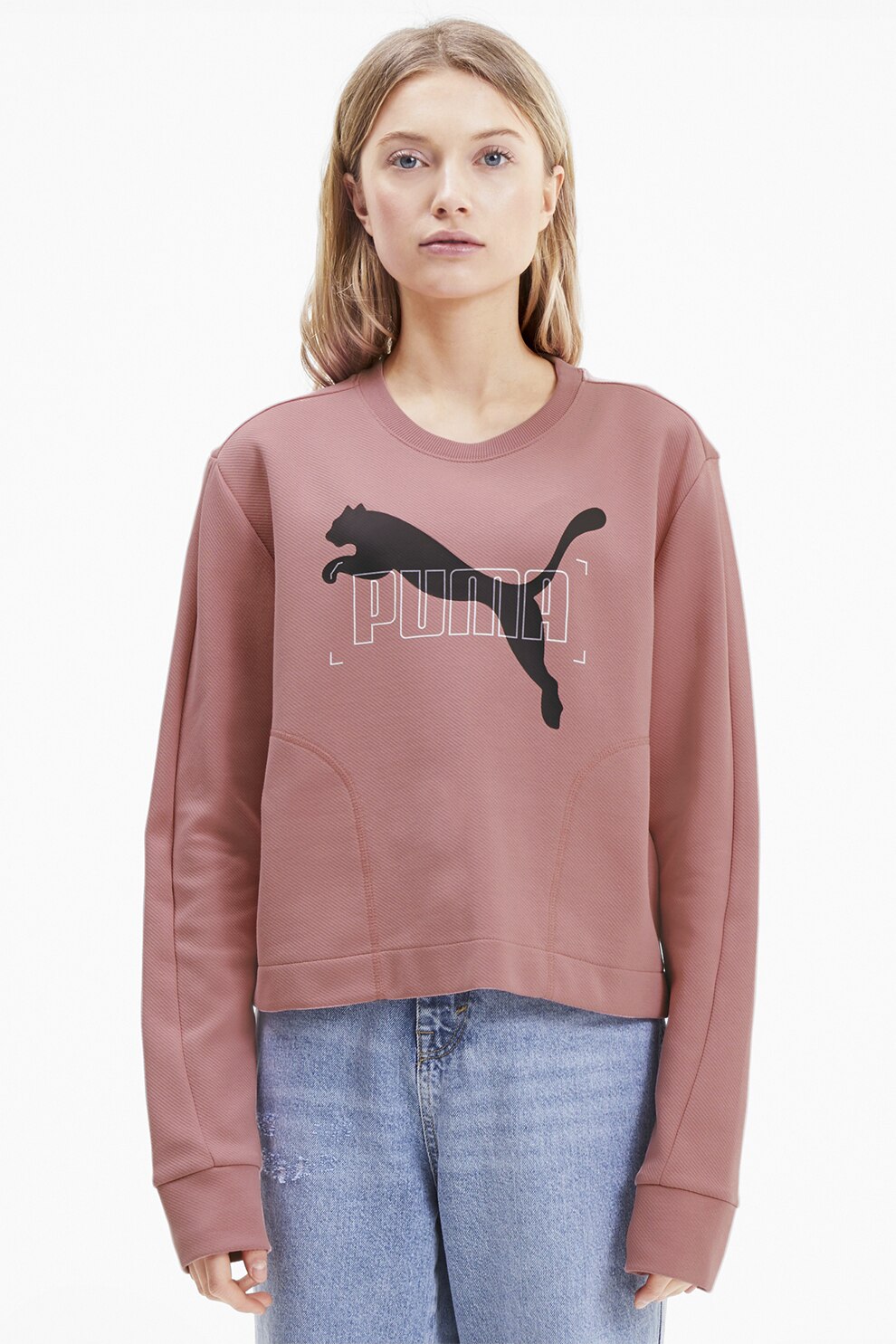 Puma, Bluza sport cu decolteu la baza gatului Nu-tility, Roz prafuit