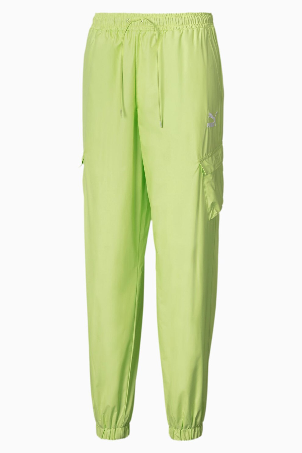 Puma, Pantaloni spor cu snururi, pentru fitness Classics Utility, Verde lime