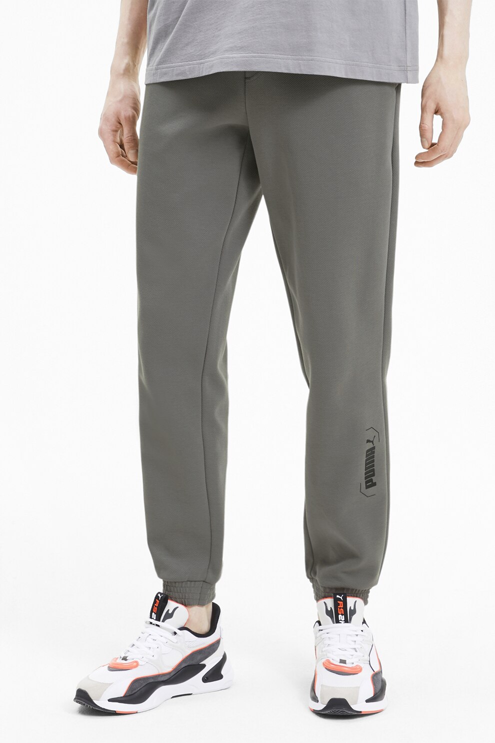 Puma, Pantaloni cu detaliu logo Nu-Tility, Gri inchis