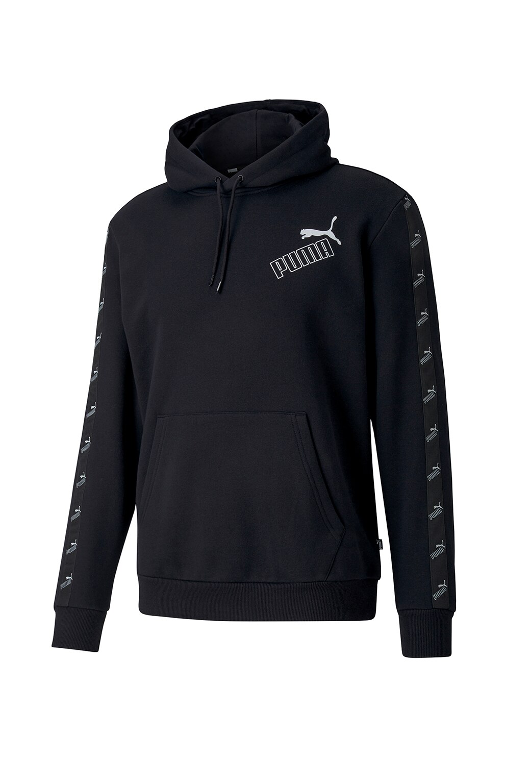 Puma, Hanorac cu buzunar kangaroo, Negru/Alb, XL