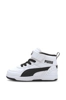 Puma, Pantofi sport mid-cut cu velcro Rebound JOY, Alb/Negru, 19 EU