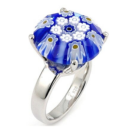 Inel argint rodiat cu sticla murano millefiori BeSpecial ISX0360 Argint 925 rodiat, fara nichel, sticla murano