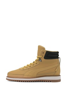 Puma, Ghete de piele ecologica Desierto v2 Pure Tex, Maro camel/Negru, 6.5 Puma, Ghete de piele ecologica Desierto v2 Pure Tex, Maro camel/Negru, 6.5