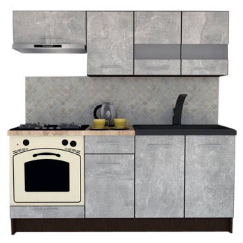 Set Bucatarie Marina New 180, Wenge / Decor 4298, 180 x 195-230 x 60 cm Set Bucatarie Marina New 180, Wenge / Decor 4298, 180 x 195-230 x 60 cm