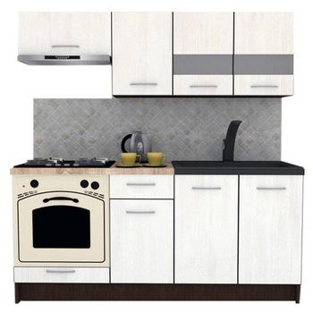 Set Bucatarie Marina New 180, Wenge / Decor 8508, 180 x 195-230 x 60 cm Set Bucatarie Marina New 180, Wenge / Decor 8508, 180 x 195-230 x 60 cm