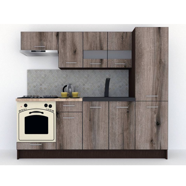 Set Bucatarie Marina New 230 A, Wenge / Decor K366, 230 x 195,5 x 60 cm