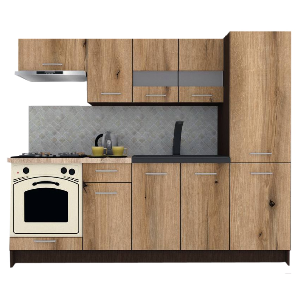 Set Bucatarie Marina New 230 A, Wenge / Decor K365, 230 x 195,5 x 60 cm