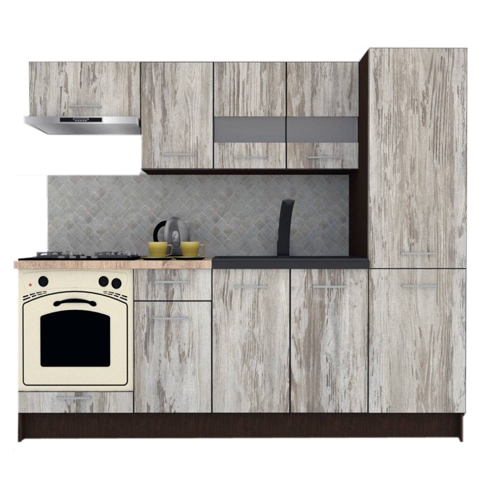 Set Bucatarie Marina New 230 A, Wenge / Decor K084, 230 x 195,5 x 60 cm