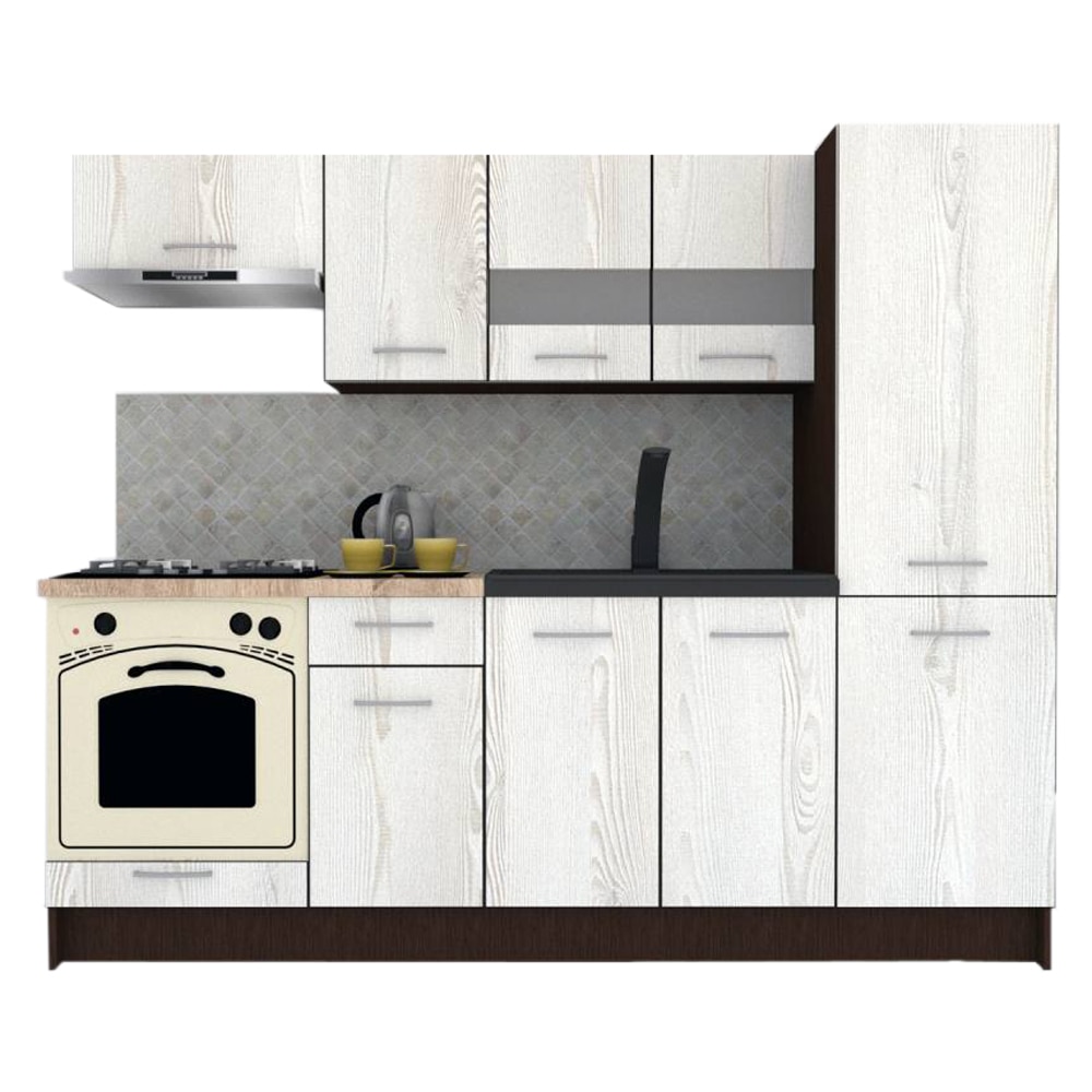 Set Bucatarie Marina New 230 A, Wenge / Decor K010, 230 x 195,5 x 60 cm