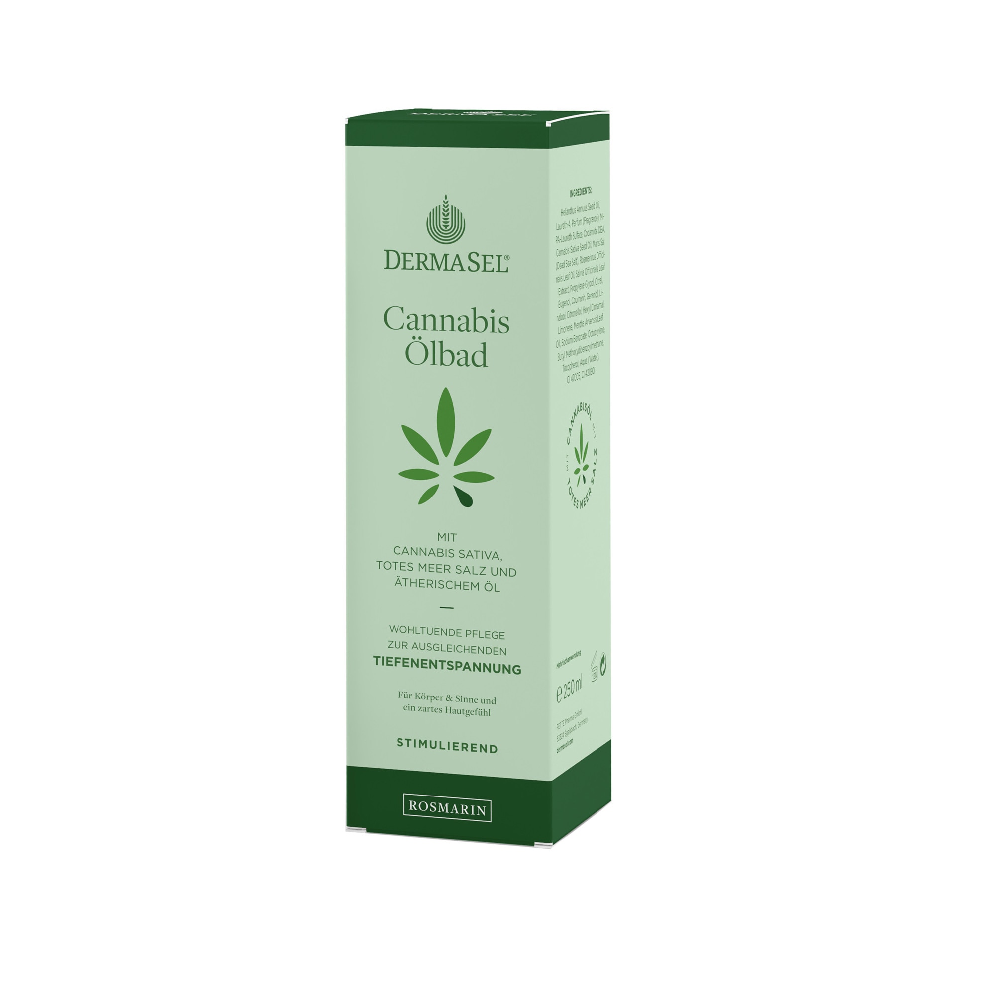 Ulei de baie cu ulei de cannabis, rozmarin si minerale Dermasel 250 ml
