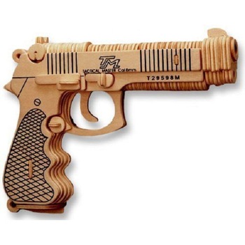 Puzzle 3D din lemn Beretta 106 piese, Alibeibei Puzzle 3D din lemn Beretta 106 piese, Alibeibei