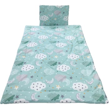 Set turcoaz pilota si perna pentru nou-nascuti, din bumbac 100%, by Liz Line - PPranforce20 Set turcoaz pilota si perna pentru nou-nascuti, din bumbac 100%, by Liz Line - PPranforce20