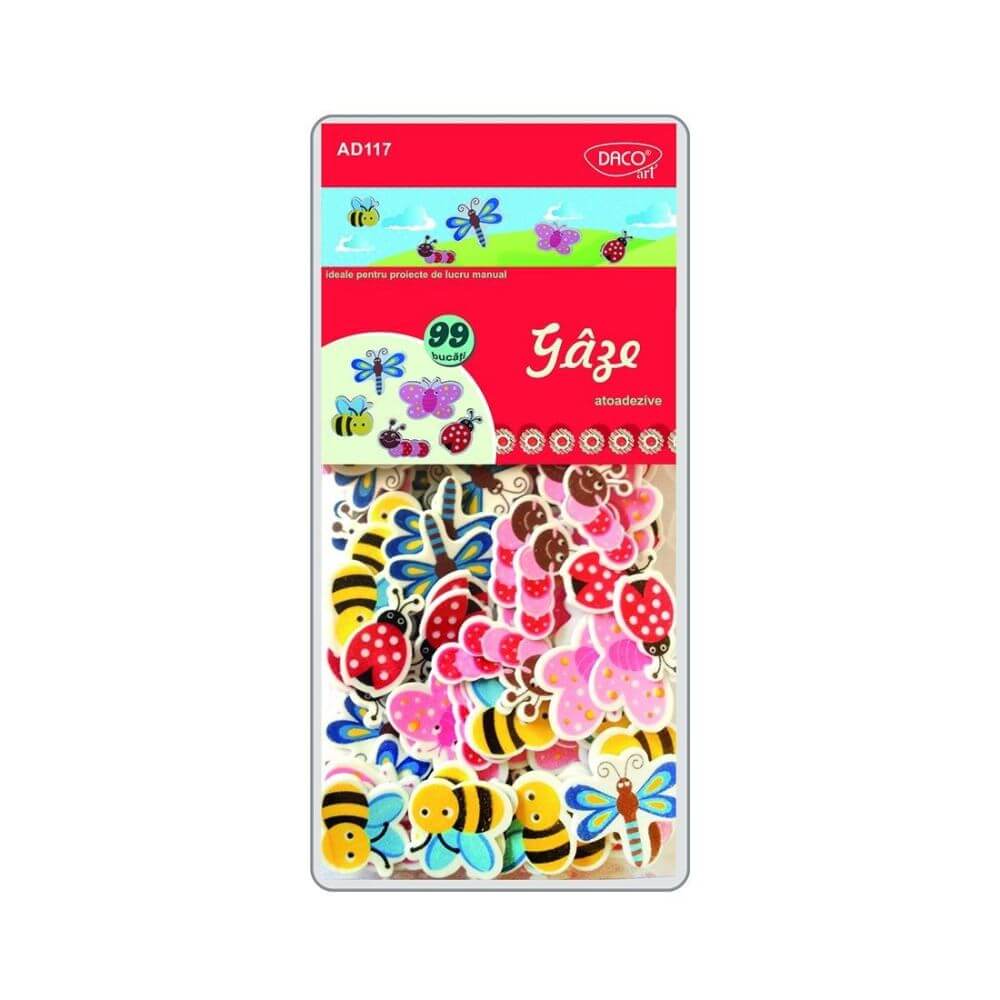 Forme Autoadezive din Spuma DACO, Model Gaze, Dimensiuni Variabile, 99 Buc/Set, Multicolor