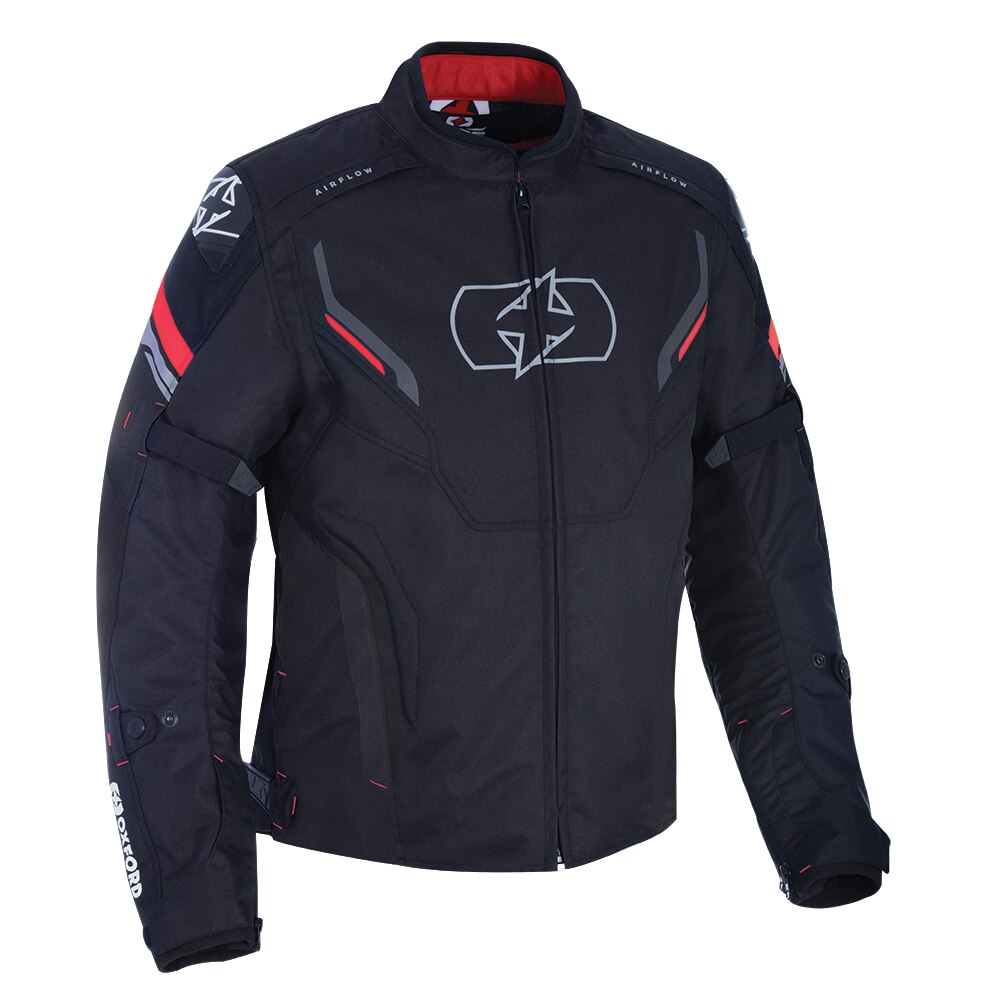 Geaca textila impermeabila Oxford Melbourne 3.0, negru/rosu, 2XL