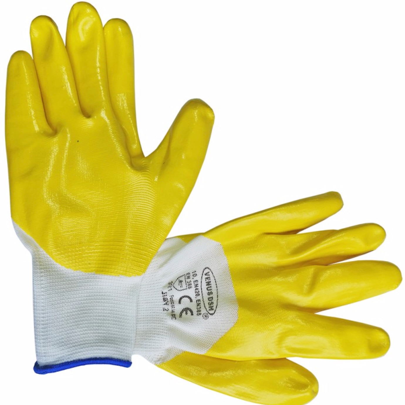 Manusi protectie, poliester -nitril, mansete elastice, marime universala Universal