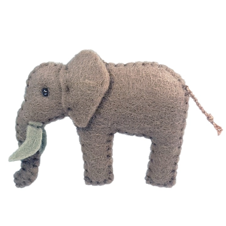 Figurina Elefant African, Fetru, Maro, 6x5x1 cm