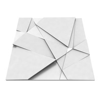 Panou decorativ, WALLED PANELS, 3 D, Model 25 Chaos S, Ipsos, Alb, 600 x 600 mm