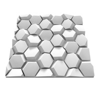 Panou decorativ, WALLED PANELS, 3 D, Model 05 HEMATITE, Ipsos, Alb, 600 x 600 mm