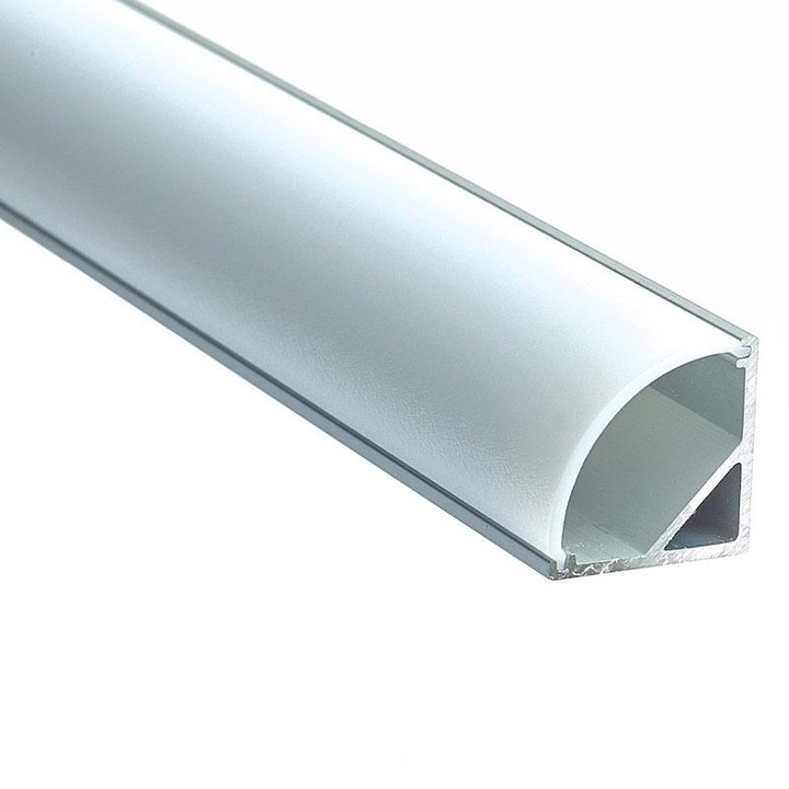 Profil de colt din aluminiu anodizat pentru benzi LED, LMX-1616, LED Market®, Culoare gri, Lungime 2m