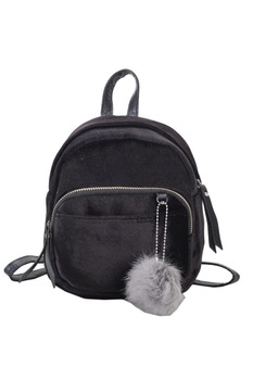 Rucsac de dama multifunctional Hilde negru din material textil tip catifea, 21 x 19 x 8 cm Rucsac de dama multifunctional Hilde negru din material textil tip catifea, 21 x 19 x 8 cm