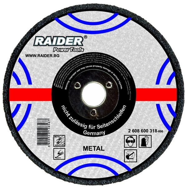 Disc pentru taiat metal 115х1.0х22.2mm, Raider