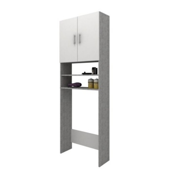 Dulap Masina de Spalat, Alb/Beton, 65.2 x 27 x 190 cm Dulap Masina de Spalat, Alb/Beton, 65.2 x 27 x 190 cm