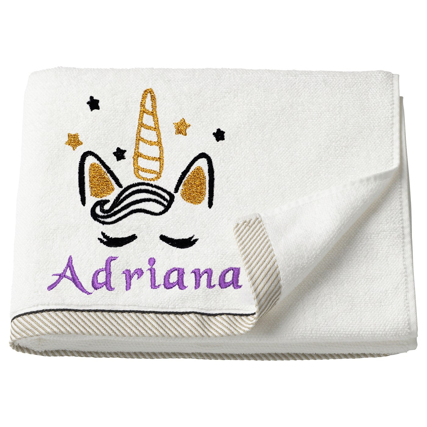 Prosop copii, LWS, bumbac, brodat, model unicorn Adriana, 50x100 cm