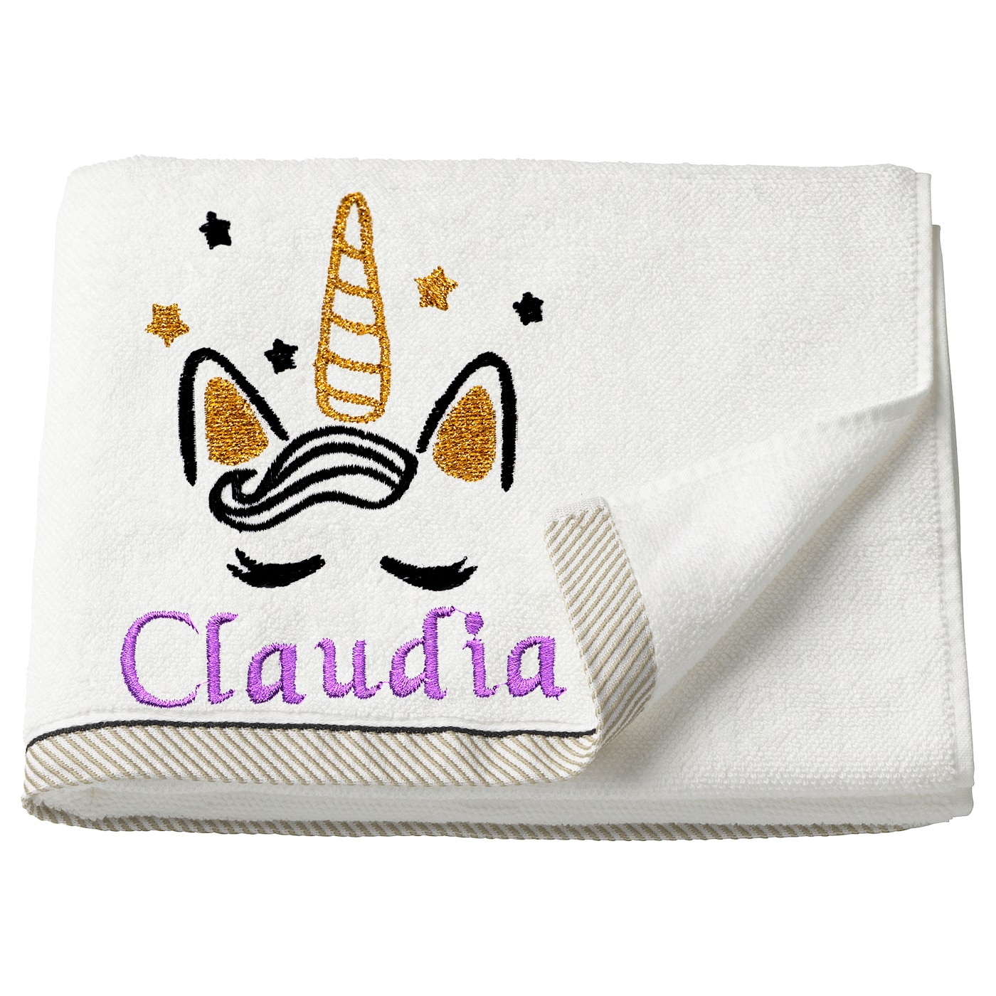 Prosop copii, LWS, bumbac, brodat, model unicorn Claudia, 30x50 cm