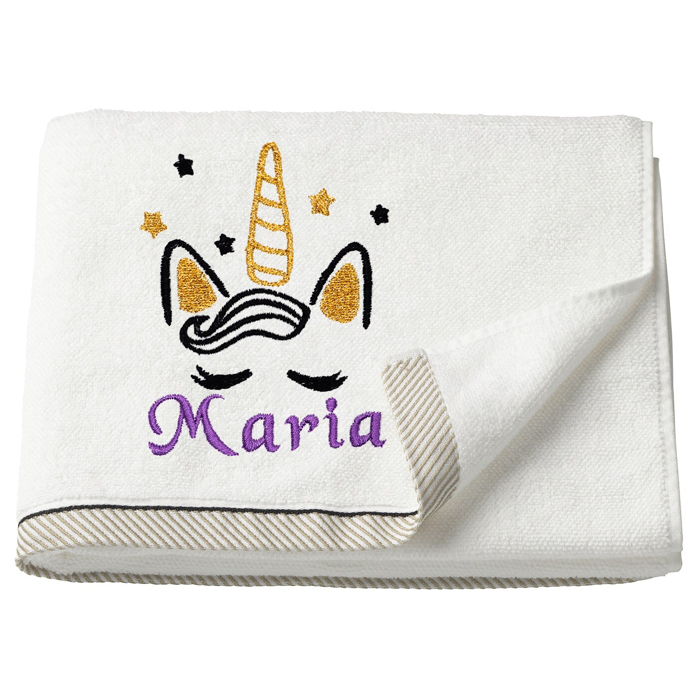 Prosop copii, LWS, bumbac, brodat, model unicorn Maria, 30x50 cm