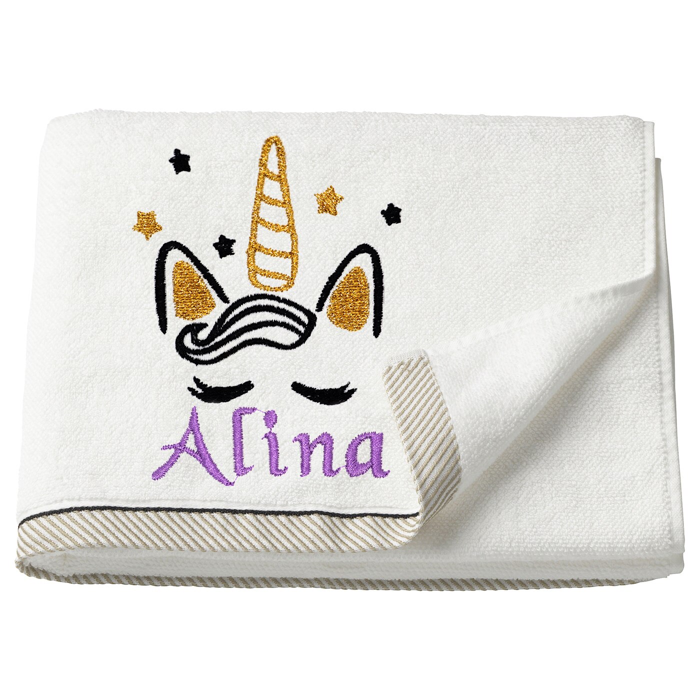 Prosop copii, LWS, bumbac, brodat, model unicorn Alina, 30x50 cm