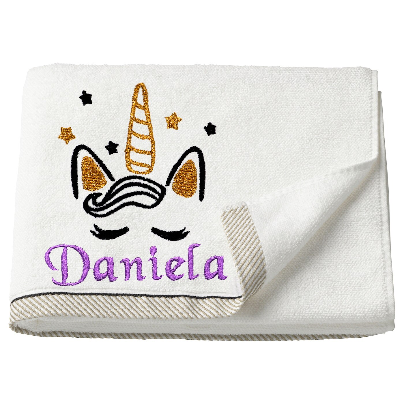 Prosop copii, LWS, bumbac, brodat, model unicorn Daniela, 30x50 cm