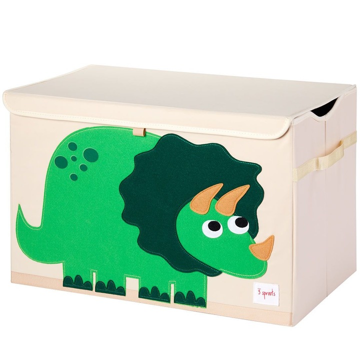 Cutie depozitare pentru camera copiilor, 3 Sprouts, Dino, verde, XL