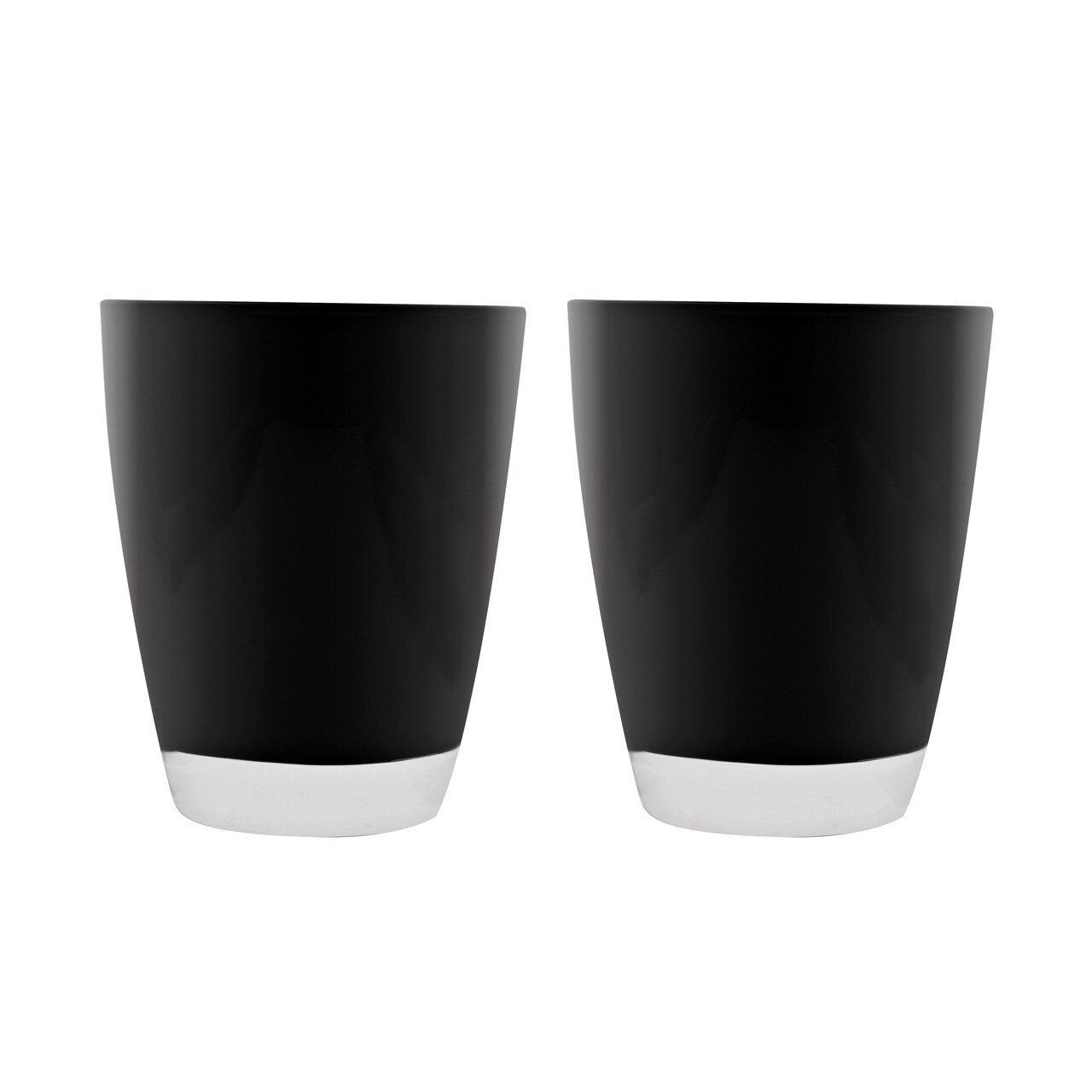 Set 2 pahare, Happy Colour, Color Life, 300 ml, sticla, negru