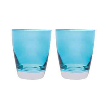 Set 2 pahare, Happy Colour, Color Life, 300 ml, sticla, albastru Set 2 pahare, Happy Colour, Color Life, 300 ml, sticla, albastru