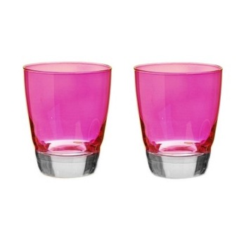 Set 2 pahare, Happy Colour, Color Life, 300 ml, sticla, fucsia Set 2 pahare, Happy Colour, Color Life, 300 ml, sticla, fucsia