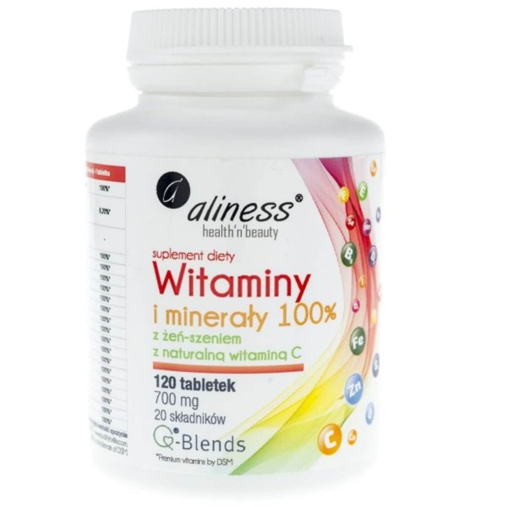 Aliness Vitaminok és ásványi anyagok 100% -ban 700 mg kapszula, 120 db