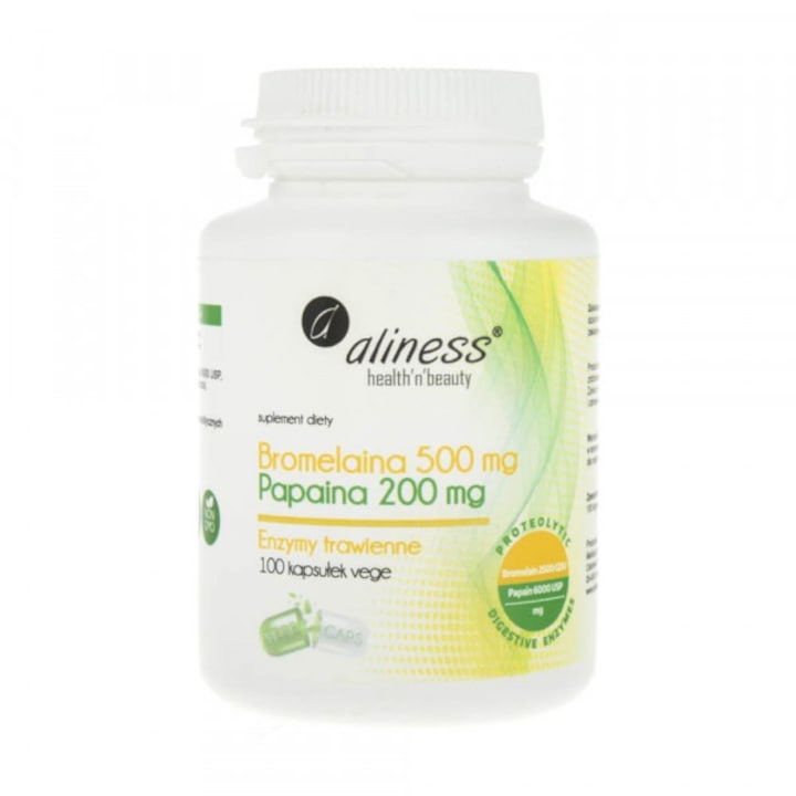 Aliness Bromelain 500 mg Papain 200 mg kapszula, 100 db