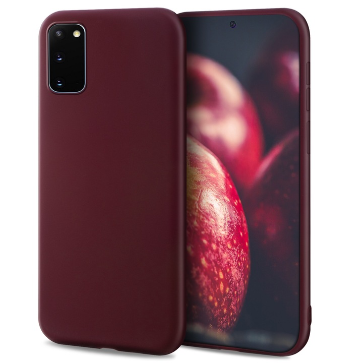 Калъф за телефон, Moozy, за Samsung S20, Visiniu, Силиконов