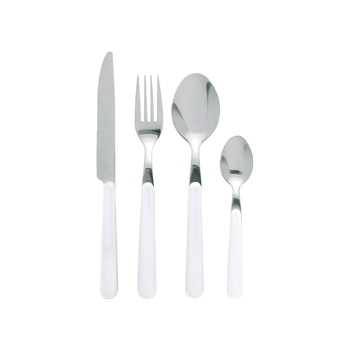Set tacamuri 24 piese, Jolly, Color Life, inox, alb Set tacamuri 24 piese, Jolly, Color Life, inox, alb