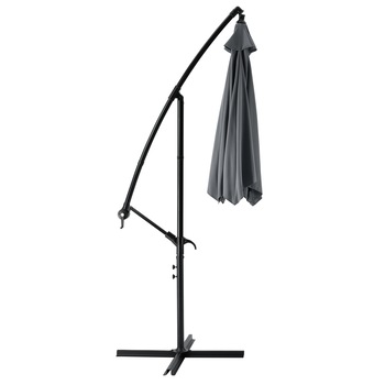 Umbrela soare suspendata ABSA-7301, casa.pro, 245 cm, poliester, gri, inclinabila, rezistenta la apa Umbrela soare suspendata ABSA-7301, casa.pro, 245 cm, poliester, gri, inclinabila, rezistenta la apa