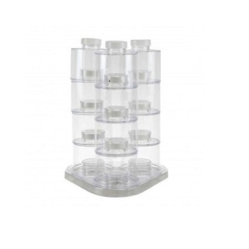 Set 12 recipiente pentru condimente cu stativ rotativ