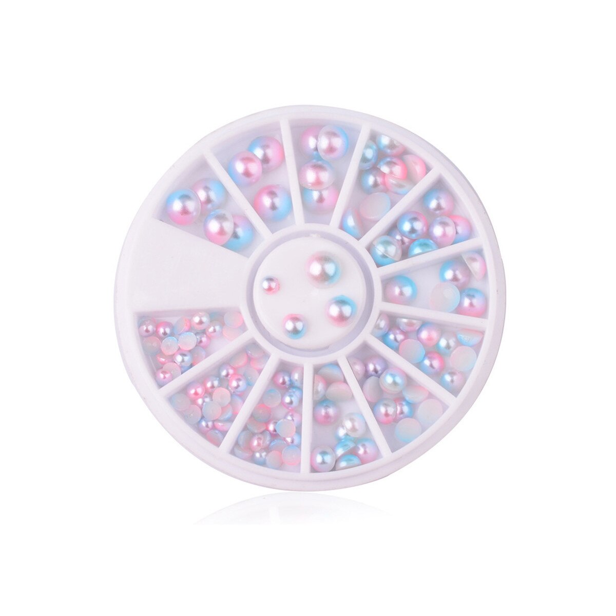 Set 120 margele decorative MoonbasaNails, Semicerc, Roz