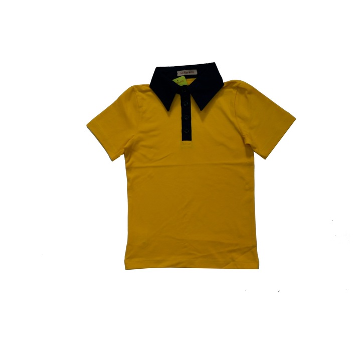 Bluza Roma maneca scurtadwqfwqd, Galben/Bleumarin