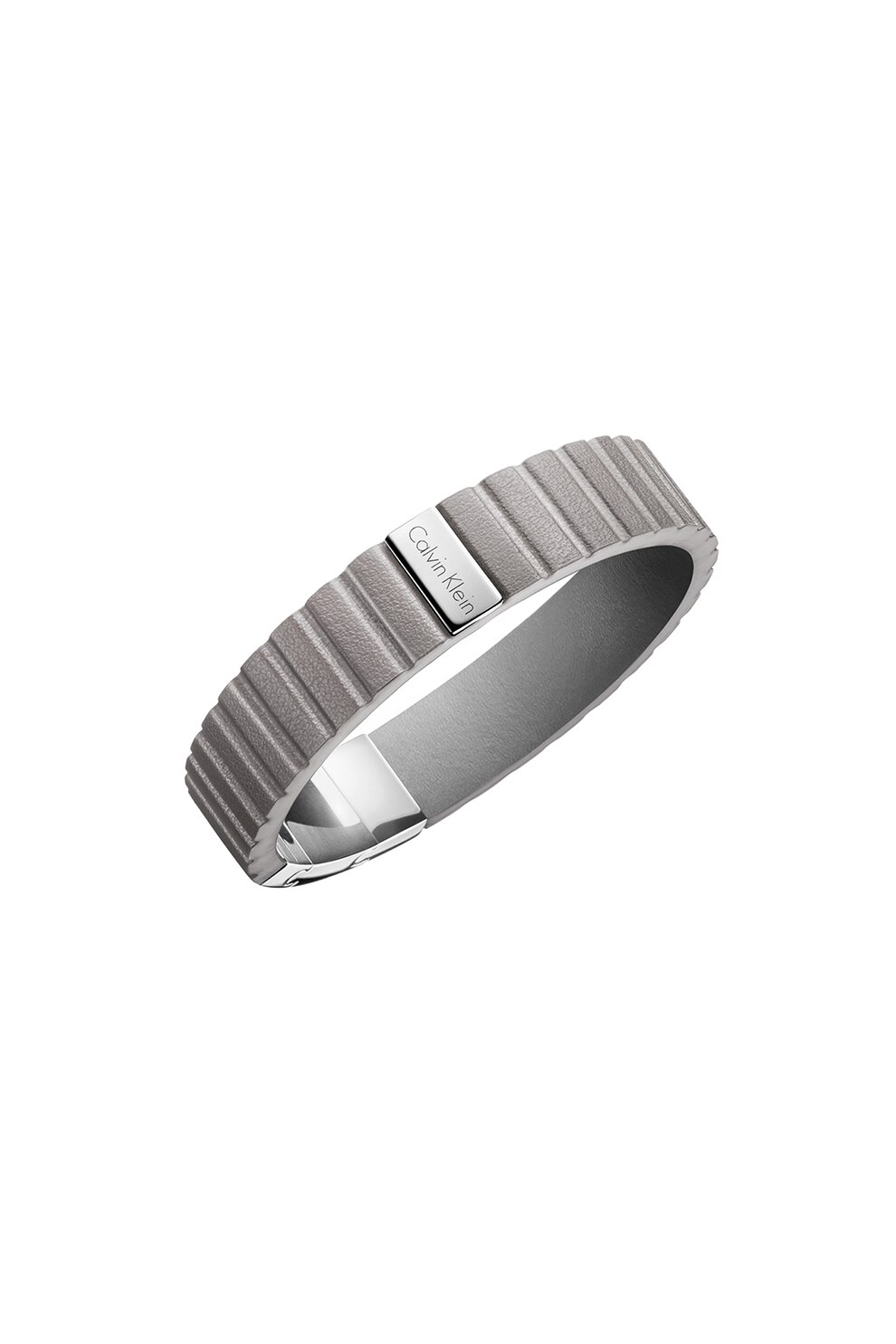CALVIN KLEIN, Bratara de piele, Argintiu inchis