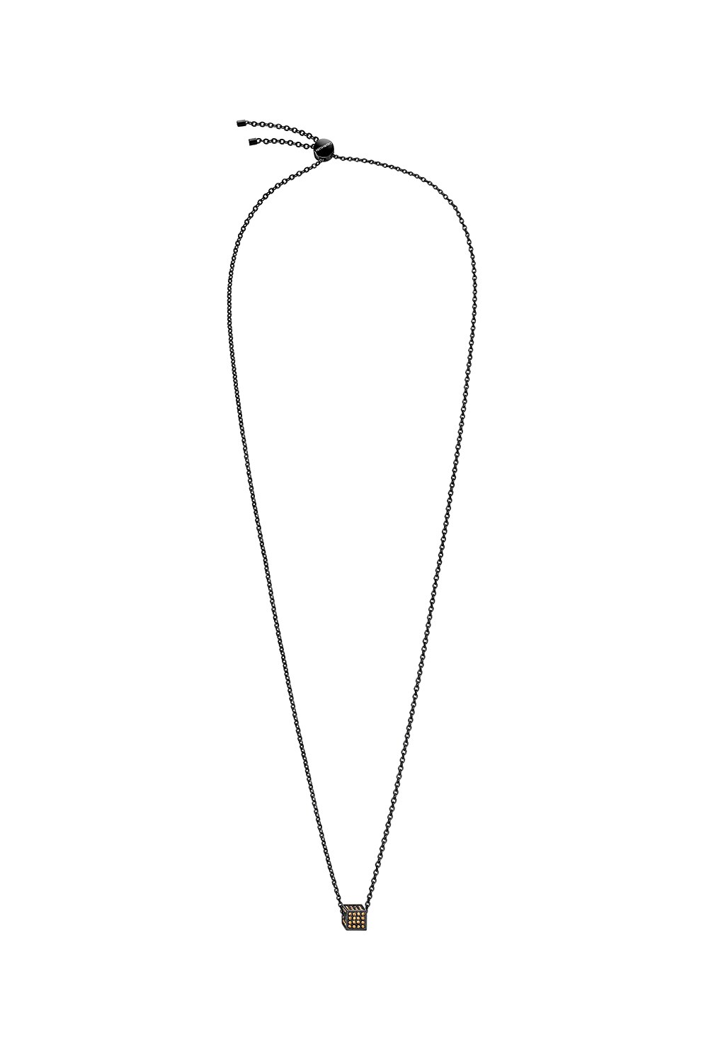 CALVIN KLEIN, Colier ajustabil cu cristale Rocking, Negru