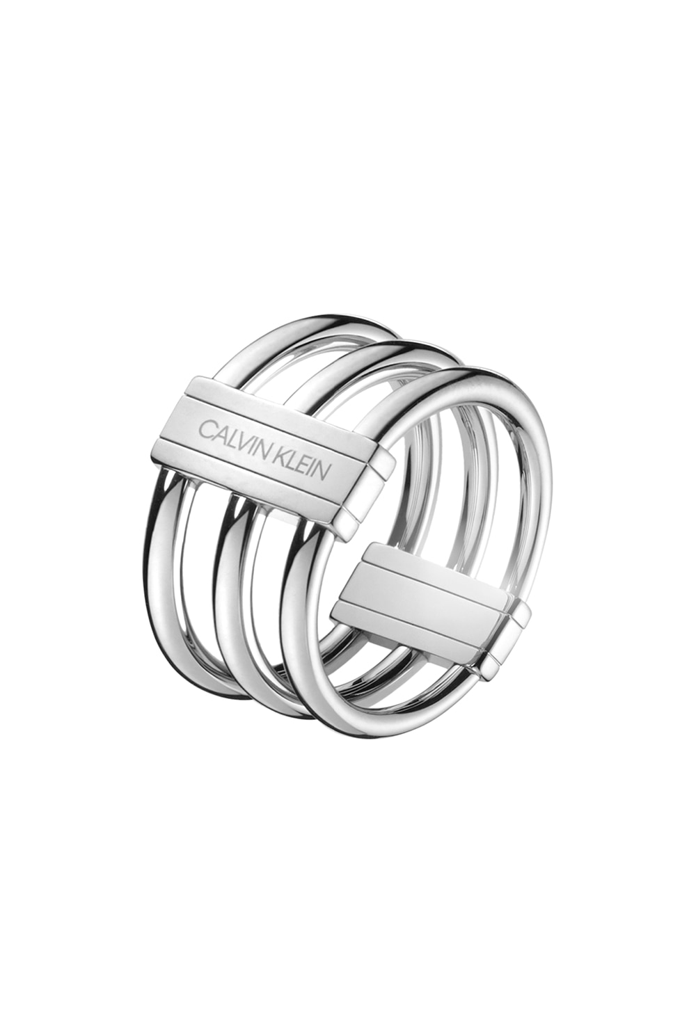 CALVIN KLEIN, Inel cu logo In Sync, Argintiu, 50-51 Standard