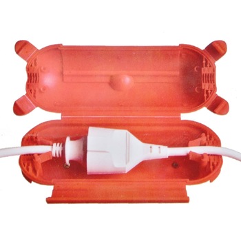 Carcasa de plastic portocalie pentru protectie priza, DecorCasa, 21 x 8 cm Carcasa de plastic portocalie pentru protectie priza, DecorCasa, 21 x 8 cm