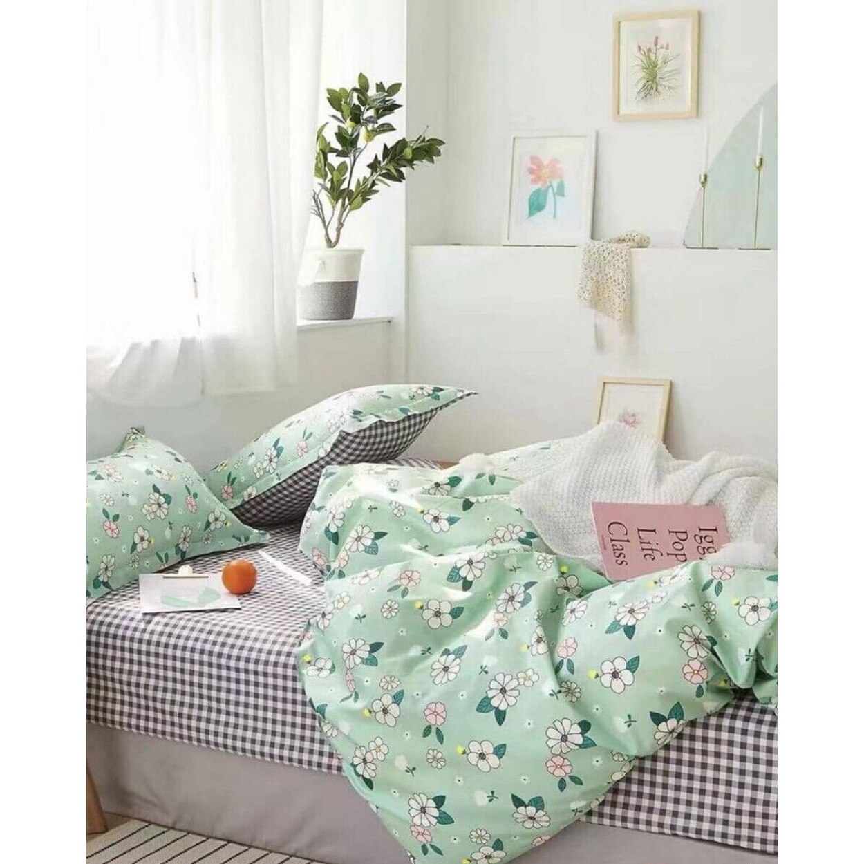 Set Lenjerie Finet Satinat Gros cu 2 Fete, 6 Piese, Pat 2 Persoane, Clara