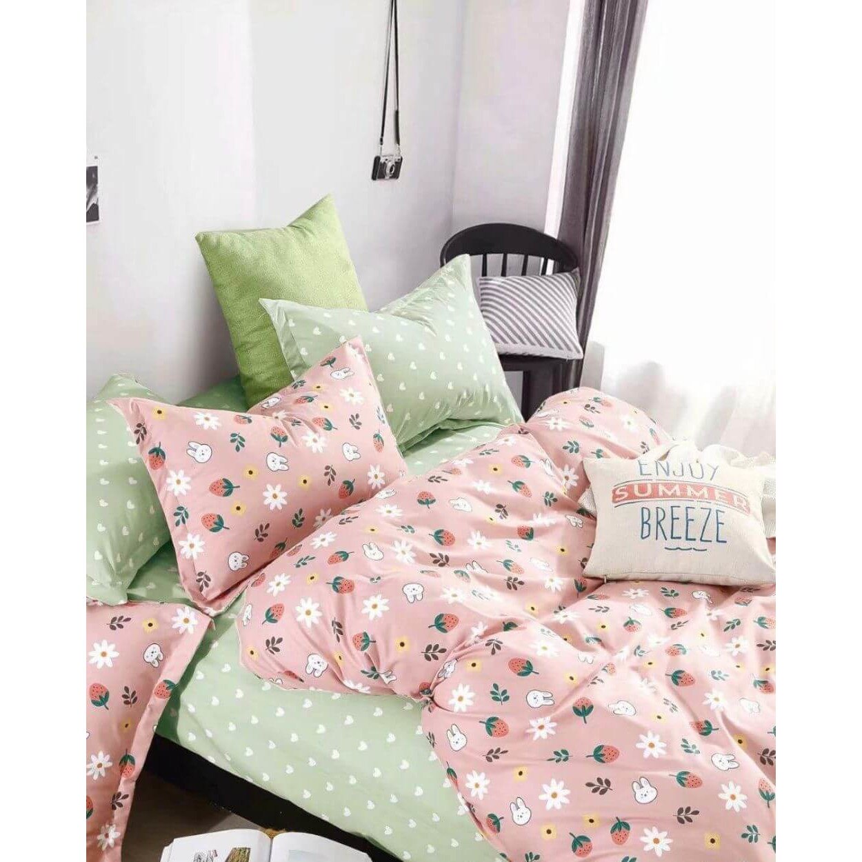 Set Lenjerie Finet Satinat, 4 Piese, Pat 1 Persoana, FNJ1-69